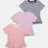 Friboo PEPLUM HEM TEE 3 PACK - T-Shirt Print - Pink - 402_purple - 404_dark Blue - 503, Kinder -Friboo Schuhe Geschaft 1a6045a7da36400a8385b1332054c1da