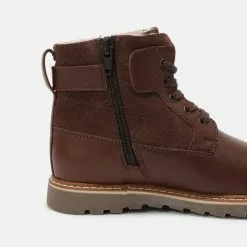 Friboo LEATHER - Schnürstiefelette - Dark Brown, Kinder -Friboo Schuhe Geschaft 3e9eab98b0d744a086041c46edf283c1