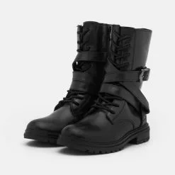 Friboo LEATHER - Schnürstiefel - Black, Kinder -Friboo Schuhe Geschaft a6ea1da249cb44eda3a6caf932ad74bf