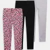 Friboo BASIC GIRLS 3 PACK - Leggings - Hosen - Pink - 402_grey - 102_black - 802, Kinder -Friboo Schuhe Geschaft c0edb8ffa30a4f519ce546294f1b6b0a