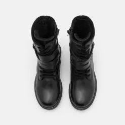 Friboo LEATHER - Schnürstiefel - Black, Kinder -Friboo Schuhe Geschaft c620674e6e1a446e8a33de9620dbc09a