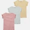 Friboo 3 PACK GIRL RIB TEE - T-Shirt Basic - Blue - 502_yellow - 202_pink - 402, Kinder