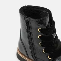 Friboo LEATHER - Schnürstiefelette - Black, Kinder -Friboo Schuhe Geschaft e7b98459d0804c45a204ca1fc7709682