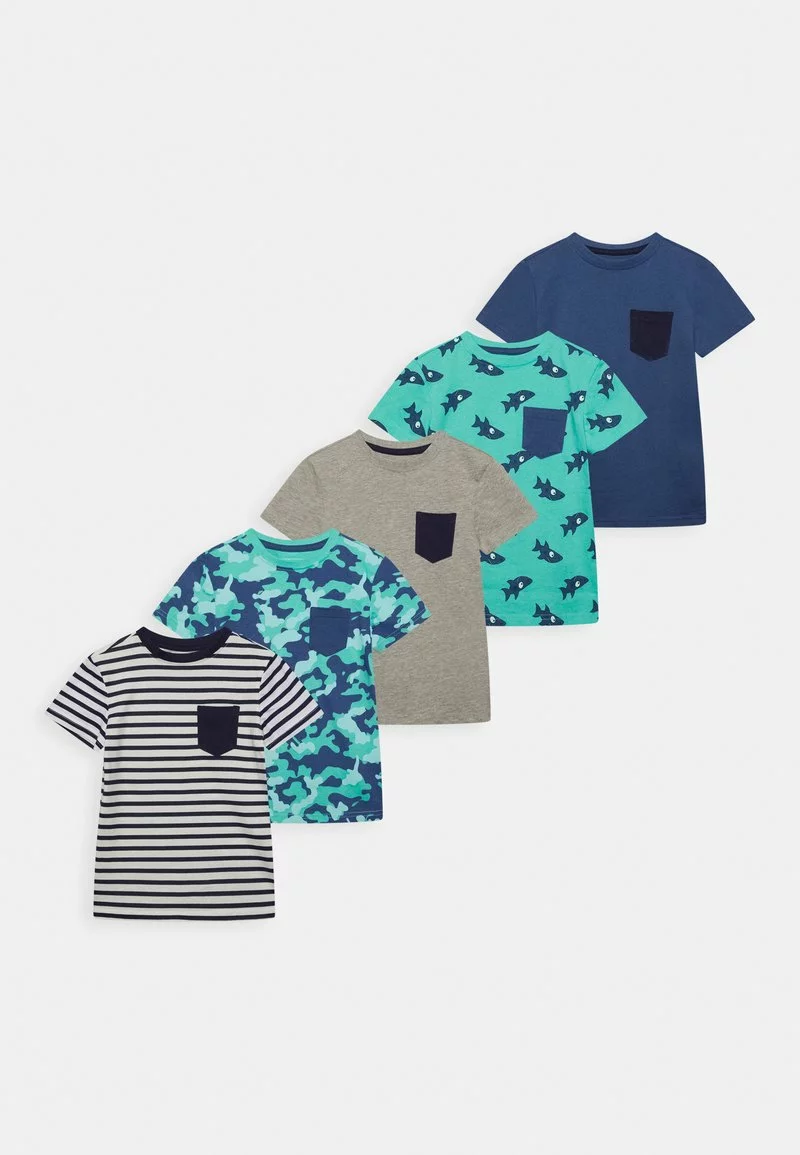 Friboo POCKET TEE 5 PACK - T-Shirt Print - Multi-coloured / Dark Blue/ Turquoise, Kinder 3 Friboo POCKET TEE 5 PACK - T-Shirt Print - Multi-coloured / Dark Blue/ Turquoise, Kinder